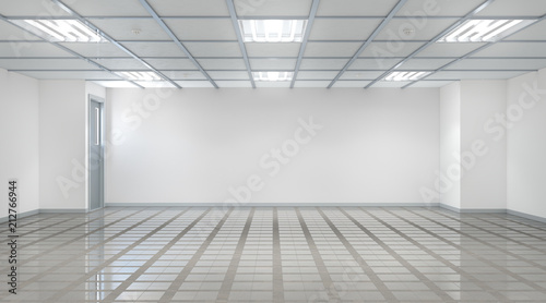 Empty hall interior. 3d illustration photo