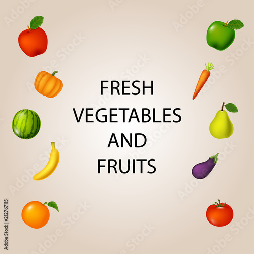 Healthy food, fruits and vegetables