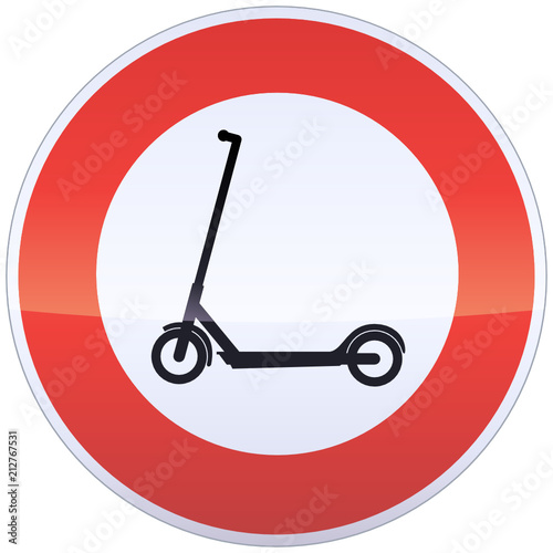 Panneau d'interdiction de trottinettes (détouré)