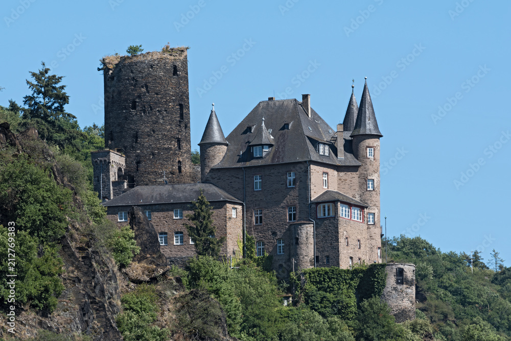 The Maus Castle in the Middle Rhine Valley near Sankt Goarshausen, Germany