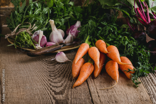 Fresh organic autumnal vegetables photo