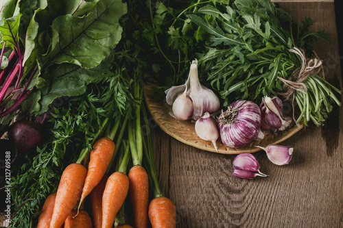 Obraz na plátně Fresh organic autumnal vegetables