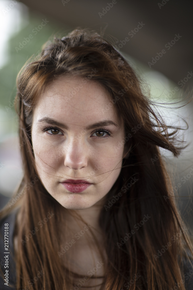 Pretty Girl Portrait Looking Into Camera Pretty Girl Portrait Looking Into Camera