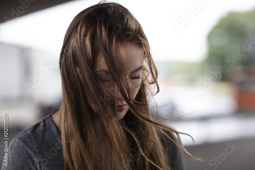 Portrait of Sad Young Woman