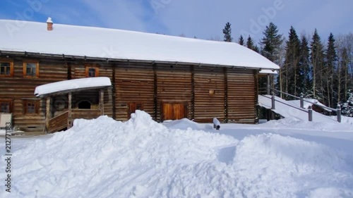 Russian Traditional wooden peasant house , Malye Karely village, Arkhangelsk 
region, Russia photo