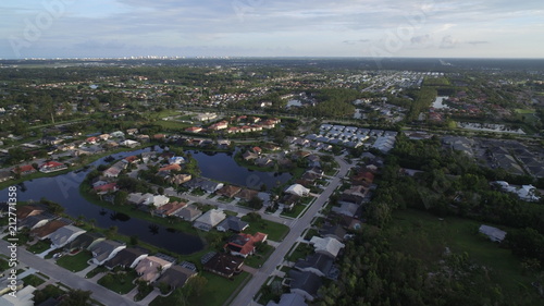 Drone Aerial of cityscape