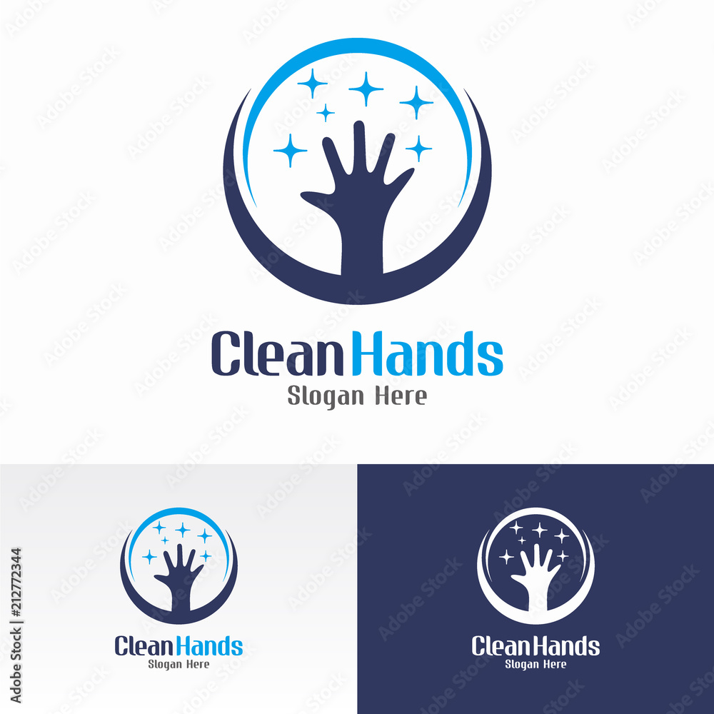Clean Hands Logo Vector Template Clean Hands Logo Vector Template