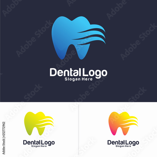 Dental Wave Logo Vector Template