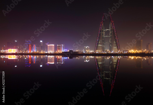 A beautiful view of Bahrain skyline during night