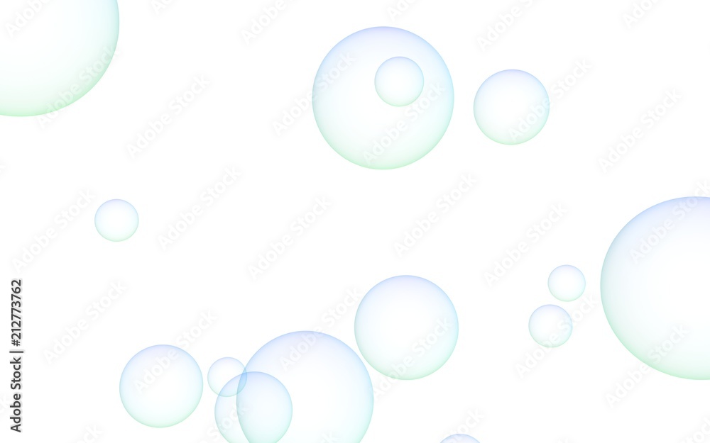 Light pastel colored background with pink bubbles. Wallpaper, texture blue balloons. 3D illustration