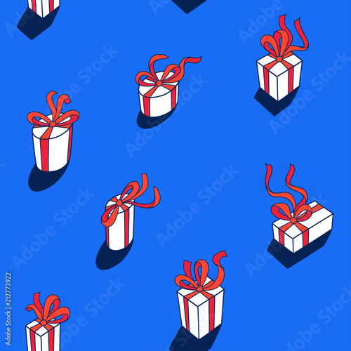 Happy presents day. Vector seamless pattern.