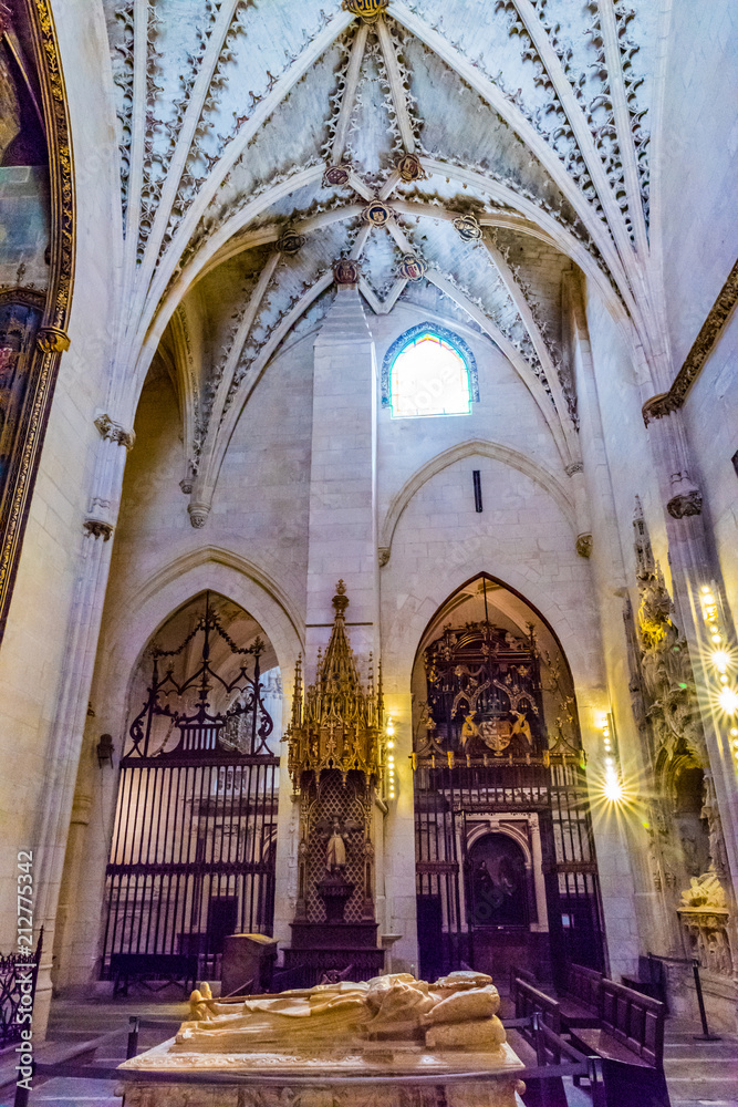 Chapel of Saint Anne or of the Conception in the Burgos Cathedral, Spain. The Burgos Cathedral is a UNESCO World Heritage Site.