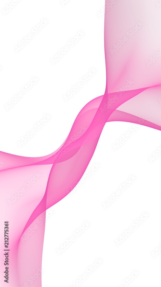 Abstract pink wave. Bright pink ribbon on white background. Pink scarf. Abstract smoke. Raster air background. Vertical image orientation. 3D illustration Abstract pink wave. Bright pink ribbon on white background. Pink scarf. Abstract smoke. Raster air background. Vertical image orientation. 3D illustration
