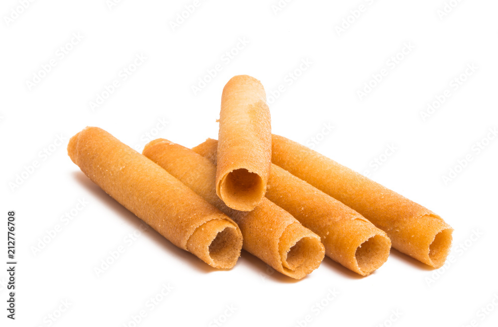 wafer rolls isolated on white background wafer rolls isolated on white background