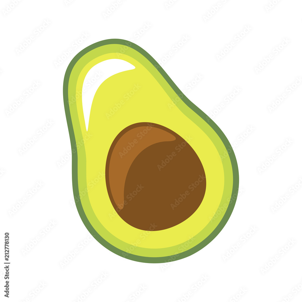 Fresh slice of avocado on white background Fresh slice of avocado on white background