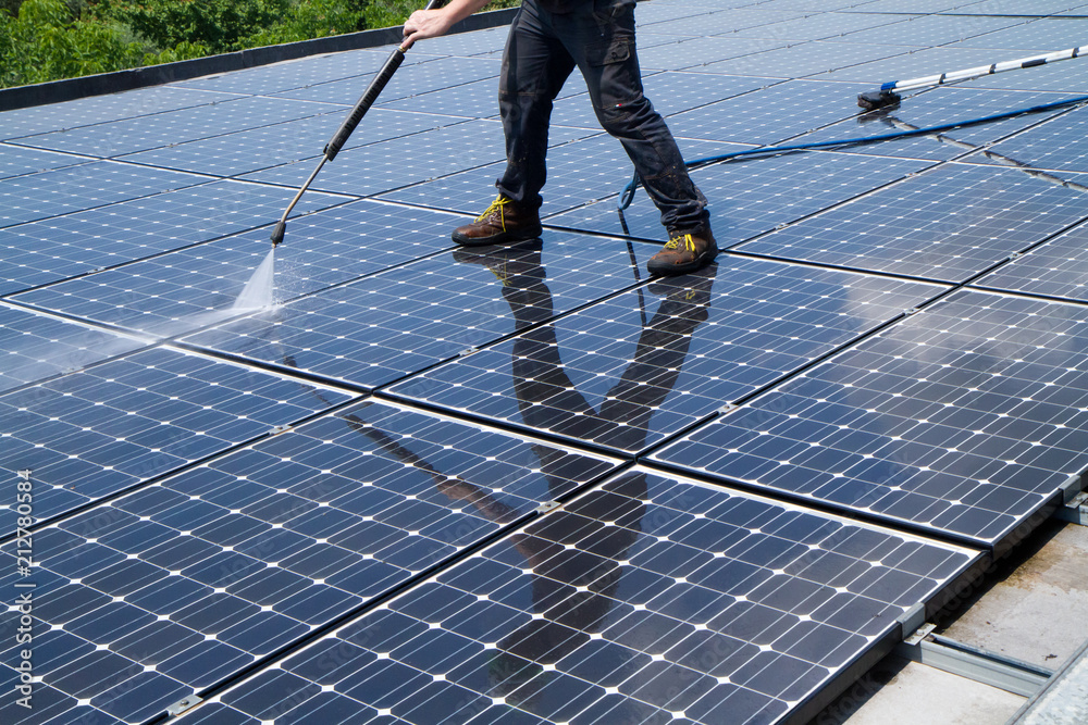 washing and cleaning photovoltaic panels