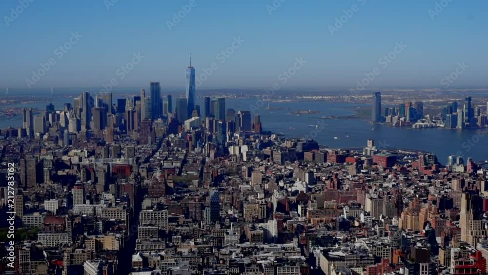 Timelapse from the Empire State Building with views of the Financial District and the Hudson River. New York City, United States of America. Timelapse from the Empire State Building with views of the Financial District and the Hudson River. New York City, United States of America.