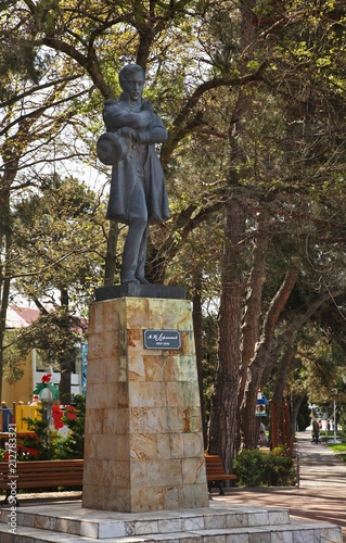 Monument to Lermontov at Lermontovsky Boulevard in Gelendzhik. Krasnodar Krai. Russia photo