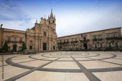 Piazza del duomo of Acireale, sicily, Italy