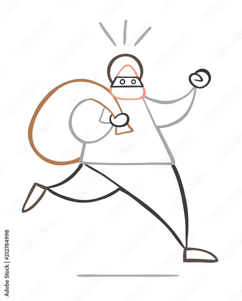 Vector cartoon thief man with face masked Vector cartoon thief man with face masked