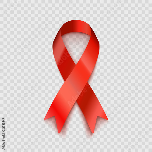 Stock vector illustration red ribbon Isolated on transparent background. HIVAIDS awareness. Substance-abuse awareness EPS10 photo