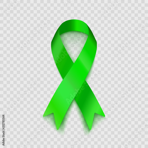 Stock vector illustration lime green ribbon Isolated on transparent background. Non-Hodgkin lymphoma awareness EPS10
