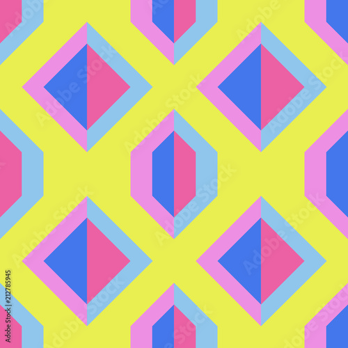 Seamless-Yellow-Pattern-with-Blue-and-Pink-Geometric-Shapes