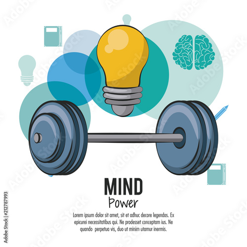 Mind power and brain template with information vector illustration graphic design