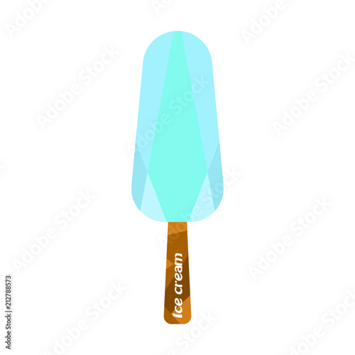 Ice cream on a wooden stick. Vector illustration on white background