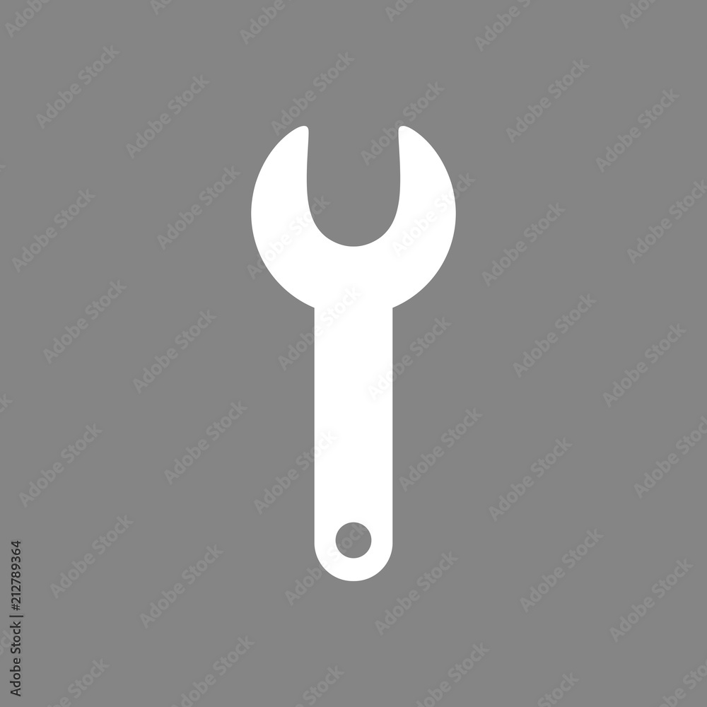 Vector icon concept of spanner on grey background Vector icon concept of spanner on grey background