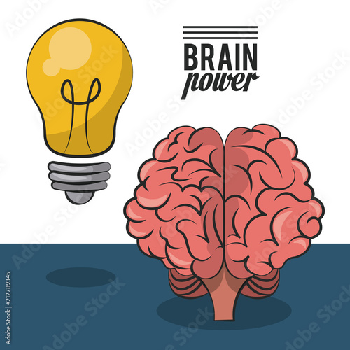 Brain power and big idea vector illustration graphic design