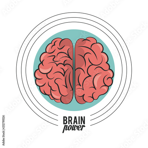 Brain power cartoon isolated vector illustration graphic design