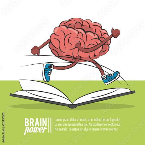 Brain power poster template with information vector illustration graphic design