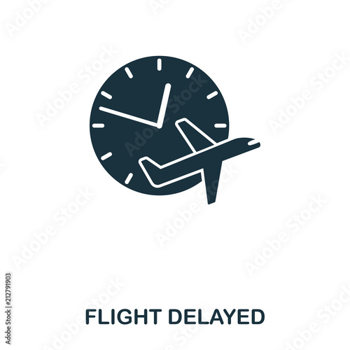 Flight Delayed icon. Line style icon design. UI. Illustration of flight delayed icon. Pictogram isolated on white. Ready to use in web design, apps, software, print.