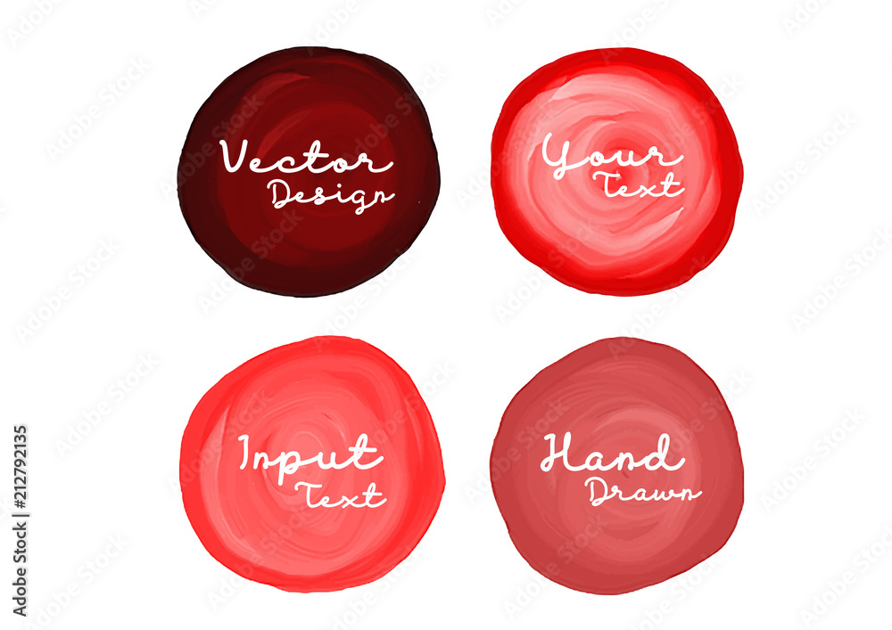 Red watercolor circle paint, icon design, web icon, vector illustration, drawing object, sign for cosmetics, Art abstract banner design Red watercolor circle paint, icon design, web icon, vector illustration, drawing object, sign for cosmetics, Art abstract banner design