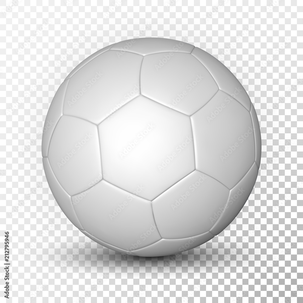 Football ball, soccer ball, mockup, on transparent background. Vector illustration