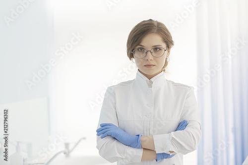 doctor in rubber gloves / concept sterility purity, medical clinic, laboratory, gloves on the hands of a doctor © kichigin19