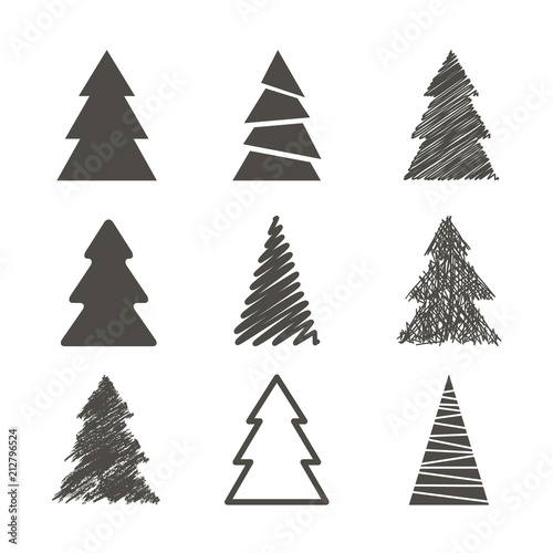 Set of christmas trees