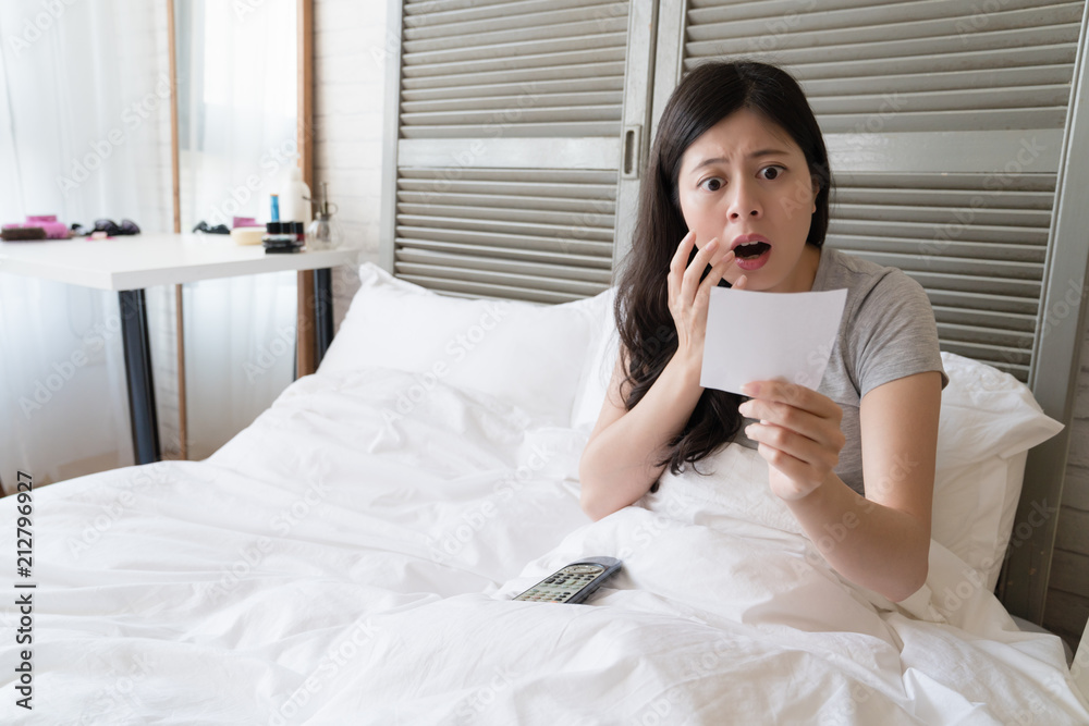 woman couldn't believe with result of the report