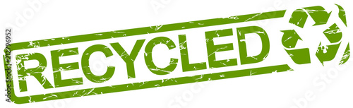 green stamp with text recycled
