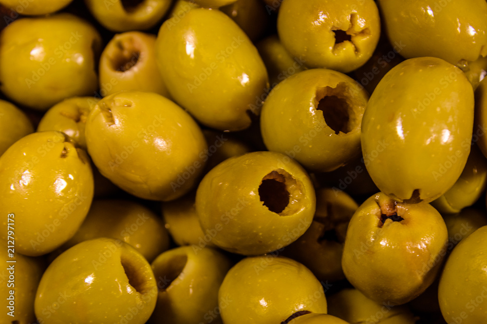 Background of the fresh ripe green olives Background of the fresh ripe green olives