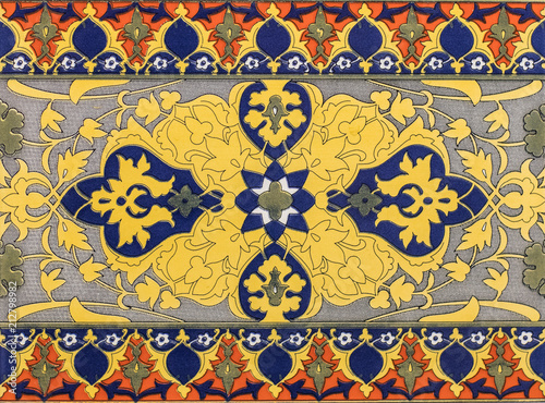 colored ceramic tile, Moroccan ornamental pattern
