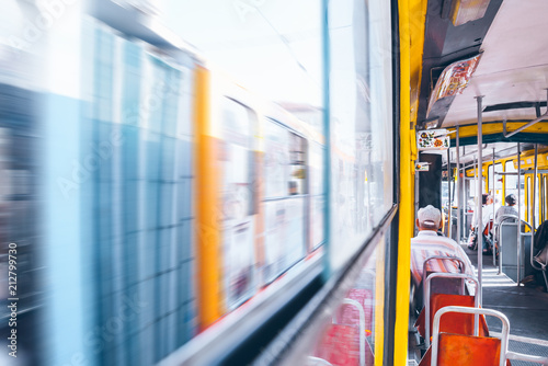 Wallpaper Mural view from tram half inside half outside. old european city view Torontodigital.ca