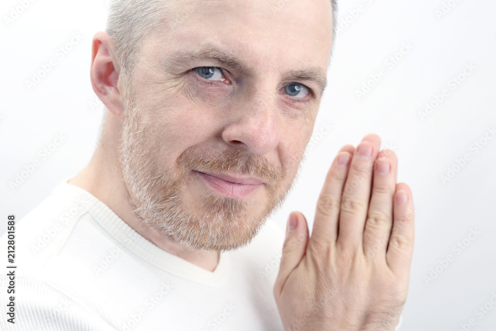 adult happy man on a white background adult happy man on a white background