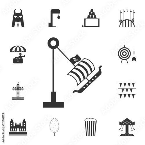 swing boat viking icon. Detailed set of attractions. Isolated on white background. Premium graphic design. One of the collection icons for websites, web design, mobile app