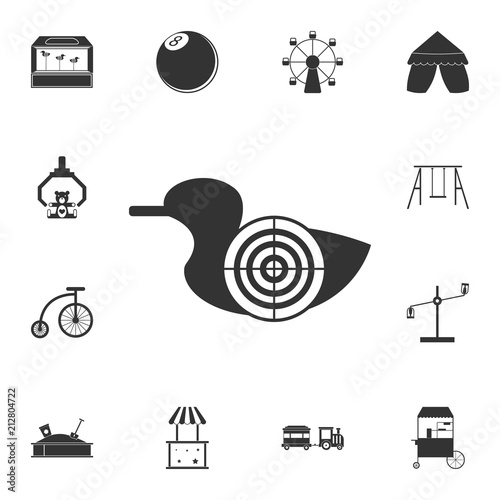the goal of a duck shooting range icon. Detailed set of attractions. Isolated on white background. Premium graphic design. One of the collection icons for websites, web design, mobile app