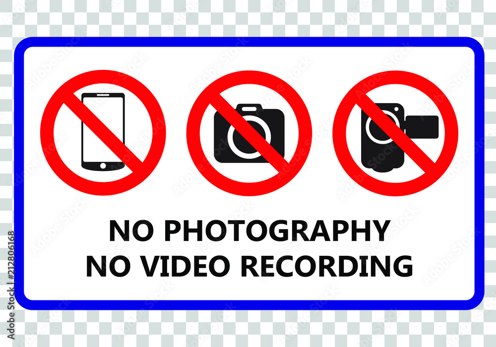 No photography and no video recording signboard - obrazy, fototapety, plakaty 