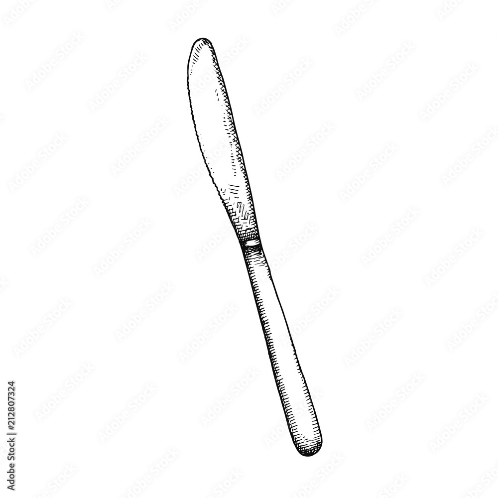 knife cutlery. drawing isolated on white background sketch knife cutlery. drawing isolated on white background sketch