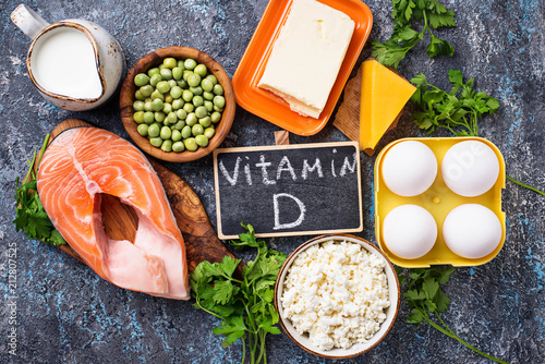 Healthy foods containing vitamin D photo
