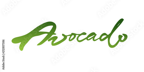 Avocado calligraphic logo. Handwritten lettering